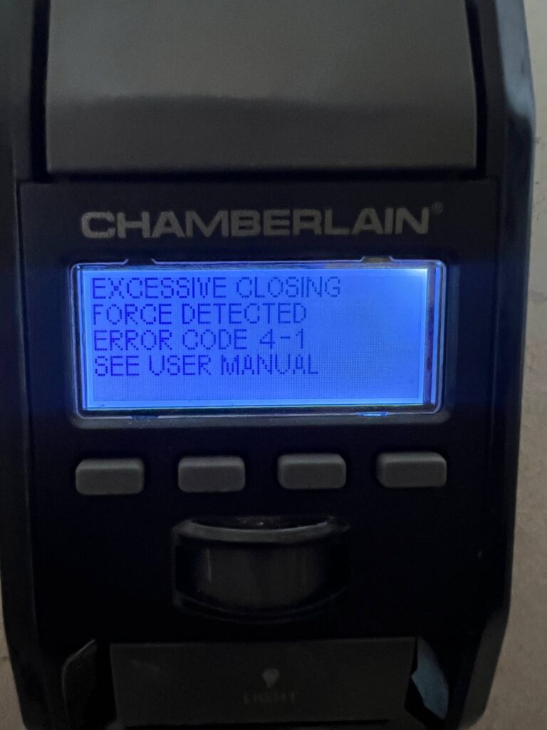 Error code4-1 on display